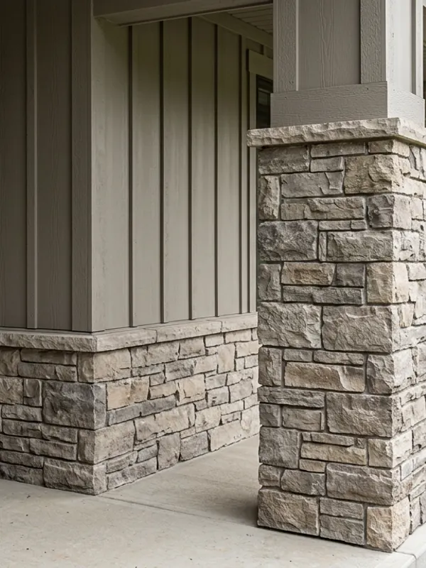 Stacked stone veneer installation